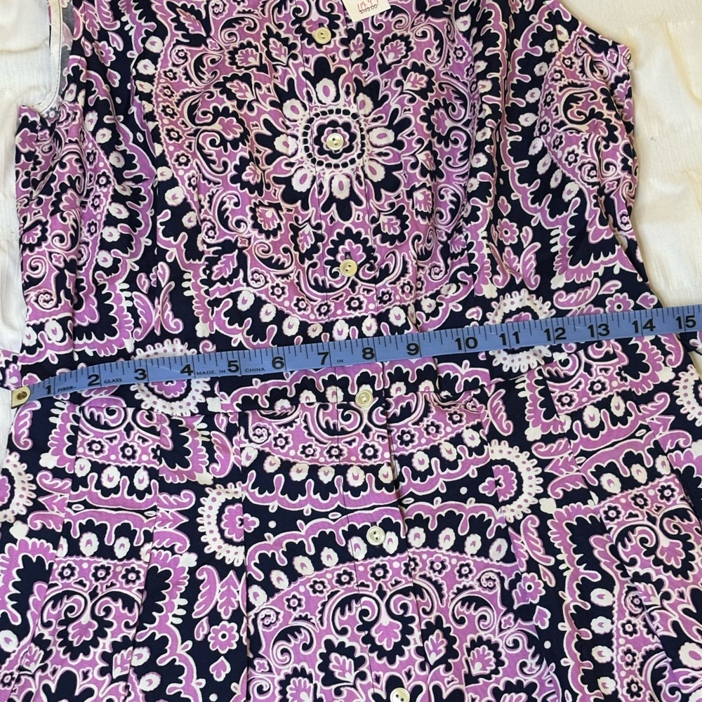 Talbots Poplin Fit & Flare sleeveless shirt dress with pockets - size 4P - NWT - Picture 7 of 13